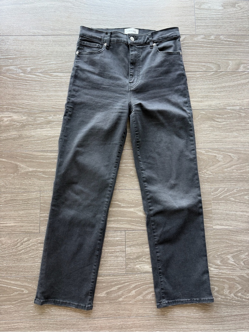Frame Denim Women’s Black Straight Leg Jeans